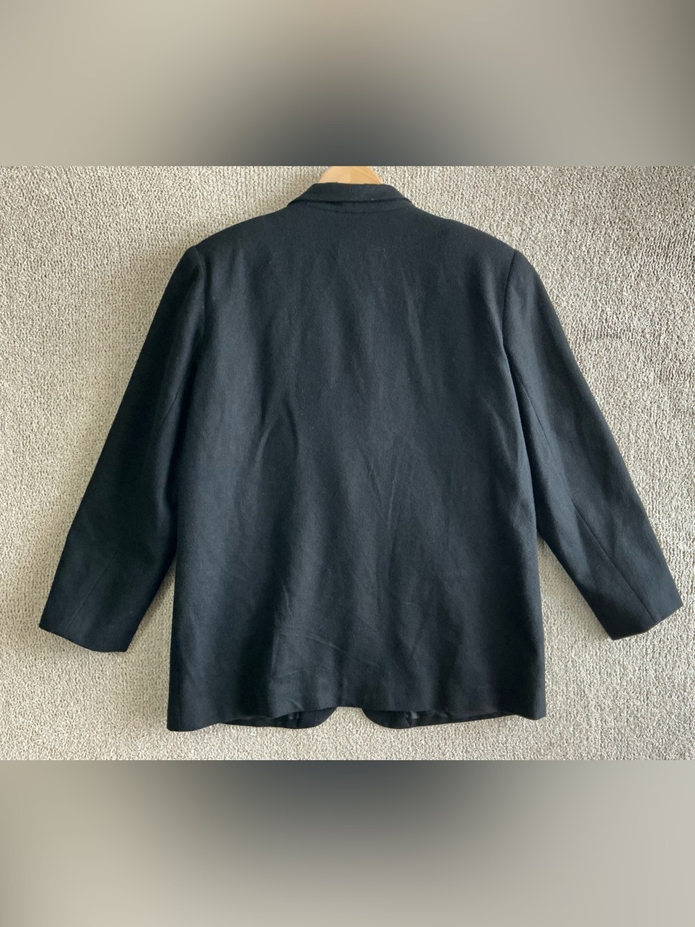Savannah Women’s Black 100% Wool Blazer Jacket Gold Button Size 14 Vintage Style - Picture 4 of 8
